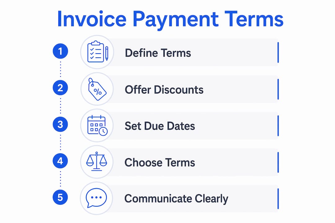 Infographic outlining steps in understanding invoice payment terms