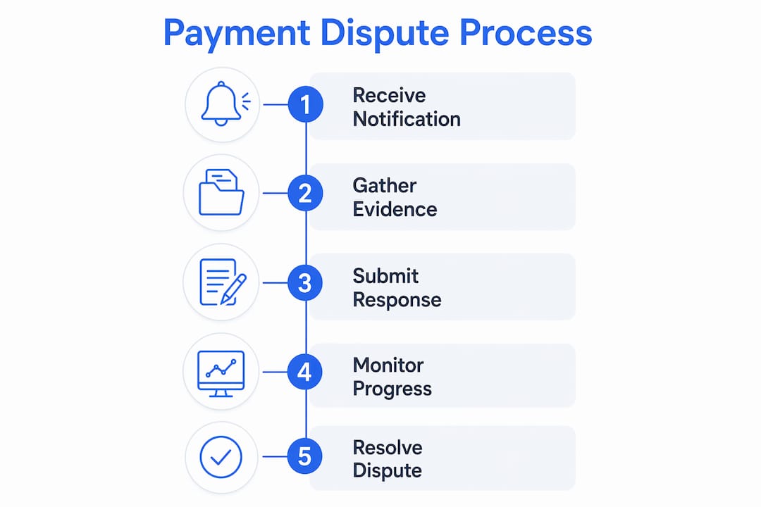 Infographic showing payment dispute resolution steps